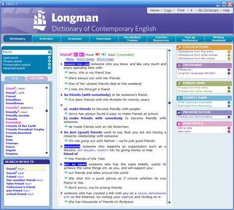 longman online dictionary